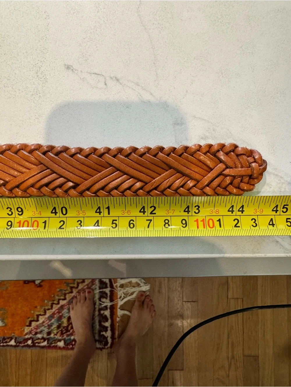 J. Crew Braided Leather Belt in Saddle with Brass Buckle - Picture 7 of 7